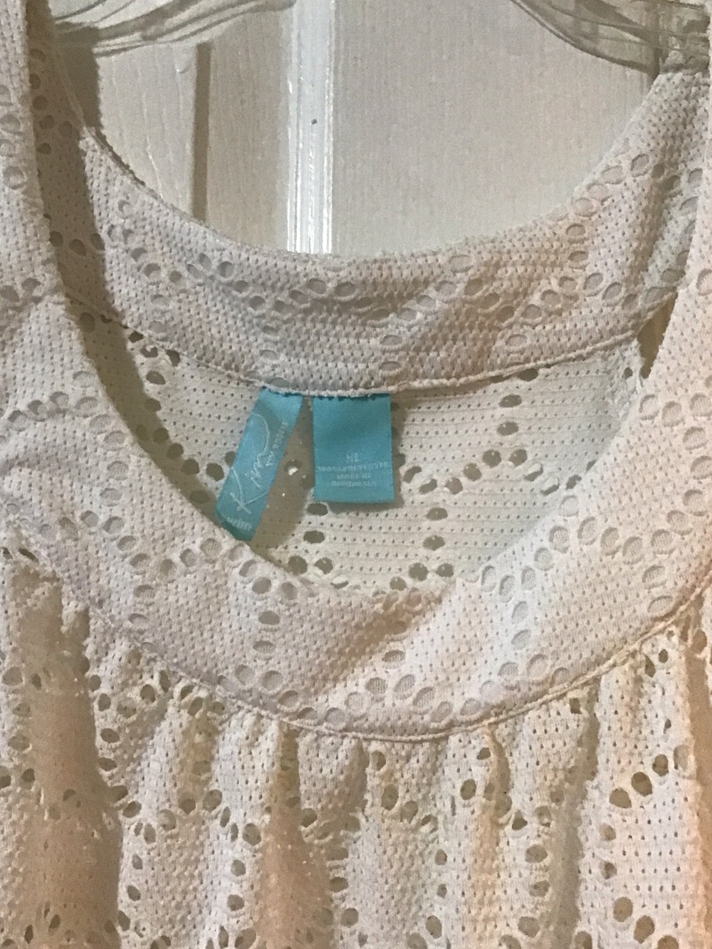 Kim Rogers Cream Eyelet Sleeveless Bathing Suit Coverup - Picture 2 of 4